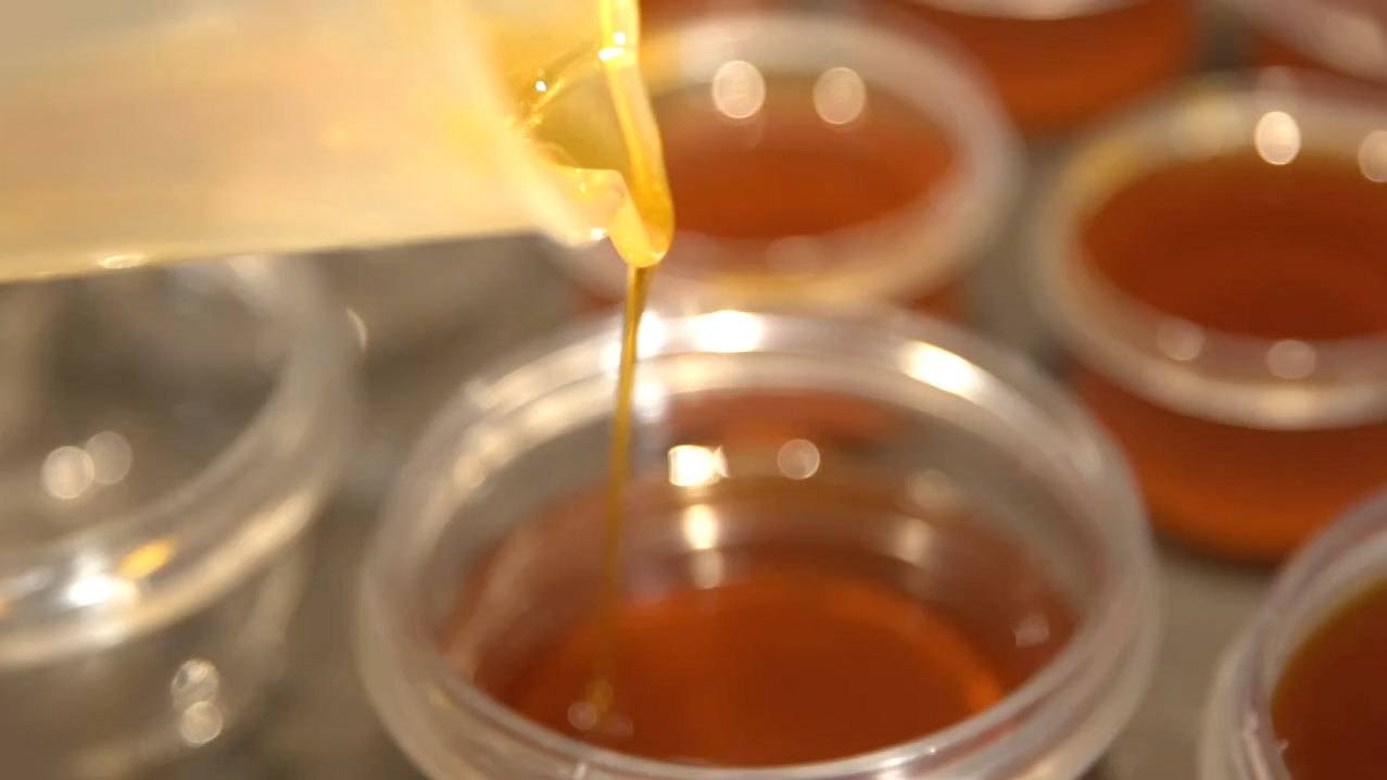 pouring cannabis products
